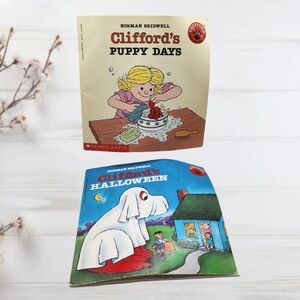 Preowned Vintage 1980s Clifford the Big Red Dog Book Lot, Puppy Days & Halloween